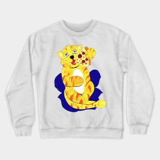 Cat Eating Pizza Crewneck Sweatshirt